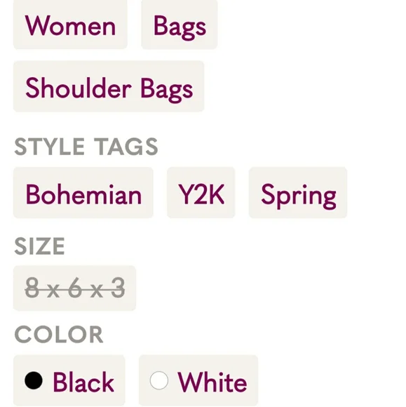 Diamond Quilted Shoulder Bag Black and White Vegan Leather - Picture 7 of 7